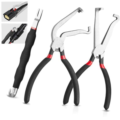 3 Pcs Electrical Disconnect Pliers, Fuel Line Disconnect Tool | Automotive Tools Electrical Connector Pliers Set Includes 37960, 37980 Connector Separator for Cars