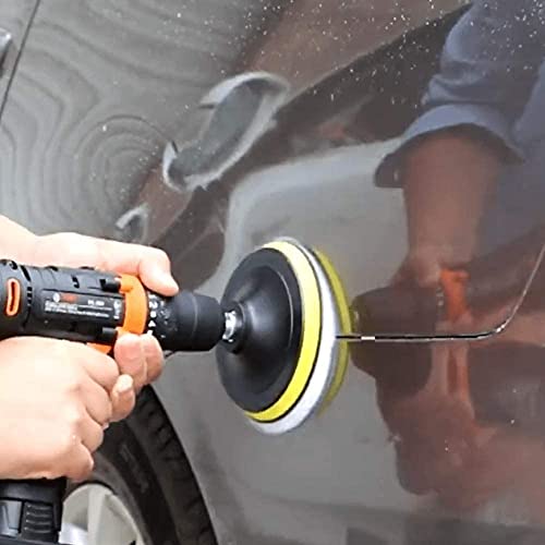 IPELY 6 Pcs 7 Inch Wool Polishing Buffing Pad Polishing Buffing Wheel for Drill Buffer Attachment with M14 Drill Adapter - size: 6 Pcs 7 Inch