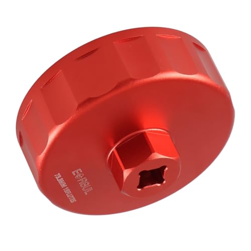 EVRBUL Aluminum Oil Filter Wrench Cap Tool Remover 73.3 mm 15 Flutes Oil Filter Cap Wrench Removal Tool Compatible with Chevy Toyota GM PF46 PF47 PF48 PF48e PF63