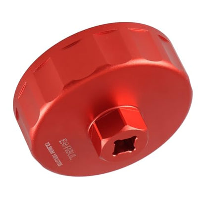 EVRBUL Aluminum Oil Filter Wrench Cap Tool Remover 73.3 mm 15 Flutes Oil Filter Cap Wrench Removal Tool Compatible with Chevy Toyota GM PF46 PF47 PF48 PF48e PF63