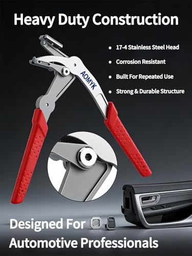 Automotive Tools Pliers Clip Removal Tool for Car Panel Fastener Push Pin Auto Door Body Plastic Trim Popper Kit Organizer Repairing Removing Channel Locks Hose Clamp Upholstery Repair Plier - color: 2pcs
