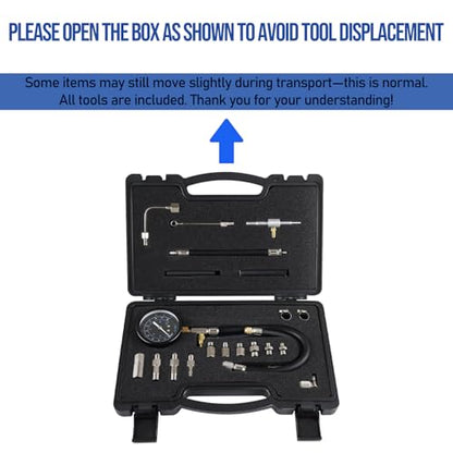 Lichamp Automotive Fuel Pressure Test Kit, Fuel Pump & Rail Diagnostic Gauge with Adapters, Hose, for Car/Truck/Motorcycle
