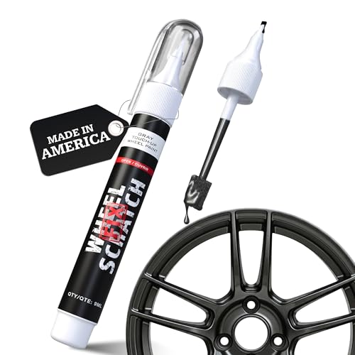 Wheel Scratch Fix® Grey Magic Car Scratch Remover Pen - Alloy Wheel Touch Up Paint Pen for Cars, Curb Rash Removal with Fast-Drying & Long-Lasting OEM Finish, Vehicles Rim Repair Paint for Chip (Anthracite (Pen Only)) - color: Gray - Anthracite - Touch-Up