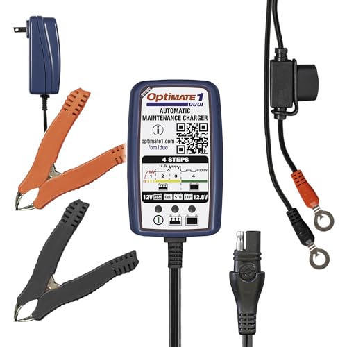 Tecmate TecMate Optimate 1 Duo, TM-409, 4-Step 12V / 12.8V 0.6A Battery Charger & maintainer - style: OptiMATE 1 DUO, 12V / 12.8V Plug-in Mainttainer