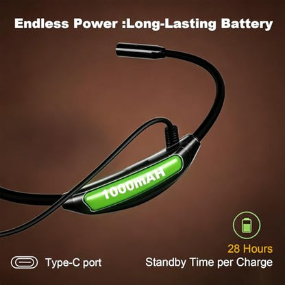 YEELIGHT Book Light for Reading at Night, 3-Color & 4-Brightness Reading Light, Rechargeable 1000mAh USB-C Neck Light, Ultra-Lightweight 110g Hands Free for Bed, Knitting, Repairing
