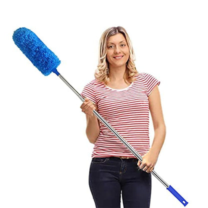 DELUX Microfiber Feather Duster Extendable Duster with 100 inches Extra Long Pole, Bendable Head & Long Handle Dusters for Cleaning Ceiling Fan, High Ceiling, Blinds, Furniture & Cars - color: Blue