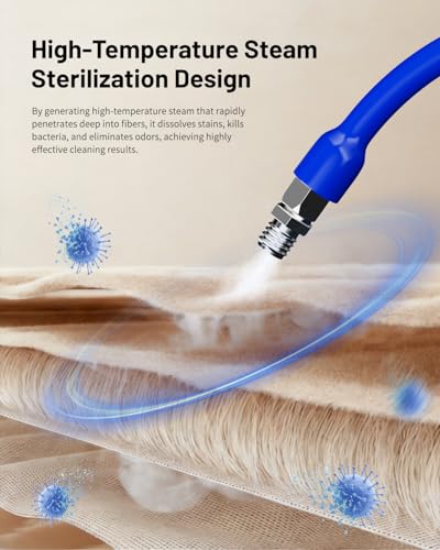 2100W Commercial Steam Cleaner, 5L Tank Carpet Cleaning Machine 6Bar 160℃/320℉ Portable Handheld Steam Cleaning Machine for Sofas, Kitchen, Pet Supplies, Car, Office and Hotel