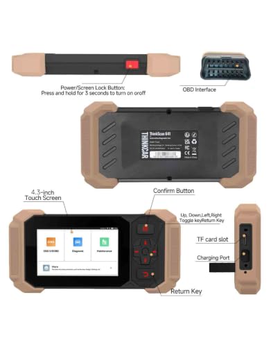 OBD2 Scanner Diagnostic Tool,THINKCAR THINKSCAN 641 Wireless Car scanner Diagnostic Tool,Auto Scan Tool ABS SRS Transmission Engine, 10 Resets Car Code Reader,CANFD & FCA,VIA Bluetooth,Lifetime Update