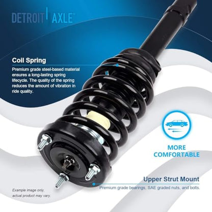 Detroit Axle - Struts Shocks for 2006 2007 2008 2009 2010 Hyundai Sonata Azera, 2 Front Struts with Coil Springs 2 Rear Shock Absorbers Replacement Suspension Kit - size: 4AQ47271-V1/ strut shock kit