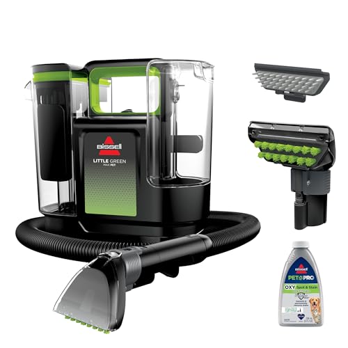 BISSELL Little Green Max Pet Portable Carpet Cleaner, 3860 | Self-Cleaning Tough Stain Tool & Pet Hair Removal Tool; car/auto detailing; deep upholstery cleaning - style: Little Green Max Pet