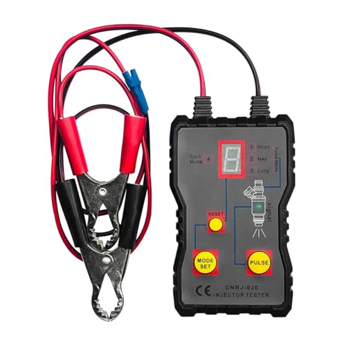 AUCELI Fuel Injector Tester Cleaner Kit, 12V Car Injector Tester with 2 Adapters 4 Pulse Modes, DIY Cleaning Tool Set with Short Circuit Protection, Automotive Gasoline Injector Tester MZ620