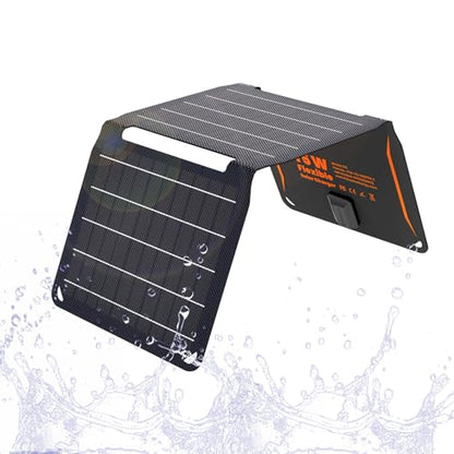 [Upgraded] FlexSolar 15W Small Solar Panel Charger 5V USB Output ETFE Lightweight Foldable Portable Powerfilm Energy IP67 Waterproof Emergency Camping Hiking Backpacking for Cell Phones Fans - size: 15W