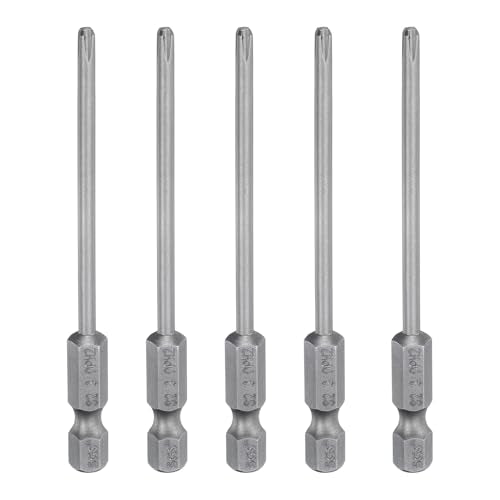 HARFINGTON 5pcs #2 Phillips Screwdriver Bit PH2 1/4" Hex Shank 3.15" (80mm) Long Magnetic S2 Steel Industrial Grade Screw Driver Bit Cross Head Electric Drill Bits 0.118" (3mm) Rod - size: PH2 x 80mm x 3mm