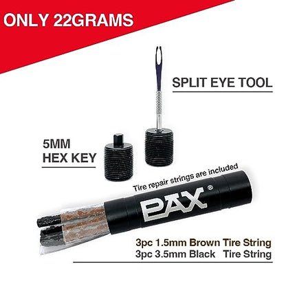 PAX Emergency Mountain Bike Tubeless Tire Repair Kit, Plus 5mm Hex Key for Bicycle Repair, Fix Road Bicycle Tire Punctures - color: Black, 5mm Hex key