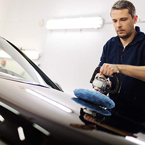Mudder 20 Pieces Car Orbital Buffer Polisher Pad Bonnet 5-6 Inches Polishing Pad Buffing Pads Cover Microfiber Wax Bonnet - color: Blue, size: 5-6 Inches