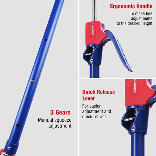 WORKPRO Cabinet Jack Support Pole, 18.5" to 29.5" Steel Telescopic Quick Support Rod Adjustable 3rd Hand Support System with 154 lbs Capacity for Cabinet Jack, Drywall Jack& Cargo Bars, 2-Pack - size: Short-18.5"-29.5" 2PC