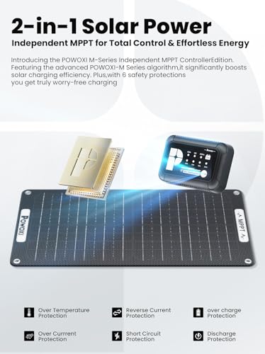 POWOXI 15W Solar Battery Charger: 12V Solar Car Battery Trickle Maintainer - with MPPT Controller Parameter Adjustable - for RV Boat Marine Motorcycle Trailer Truck Tractor - Solar Panel Kit - size: 15W-MPPT Pro