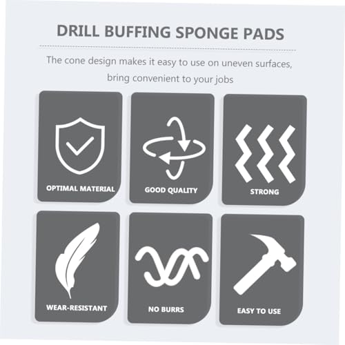 PRETYZOOM 3Pcs Auto Wheel Polishing Cone Set Buffing Pads for Car Wheel Compatible Drill for Detailing and Finishing