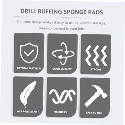 PRETYZOOM 3Pcs Auto Wheel Polishing Cone Set Buffing Pads for Car Wheel Compatible Drill for Detailing and Finishing