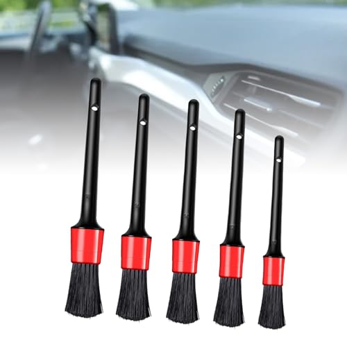 Generic 5PCS Car Interior Cleaning Brush, Multifunctional Car Detailing Tools Brush Set for Air Vents Dashboard Wheel Hub, Wash Kit for Vehicles Trucks Motorcycles