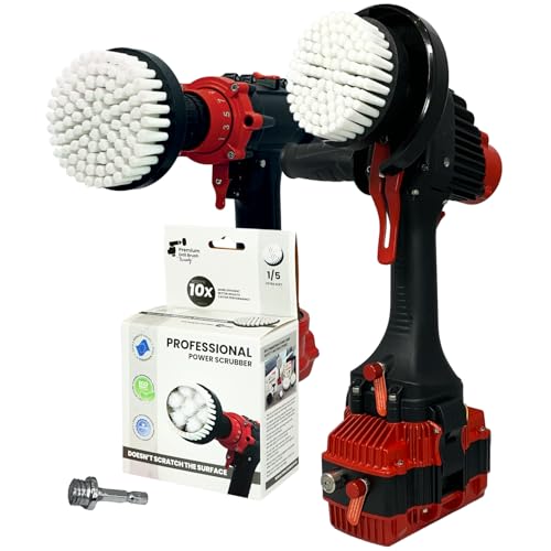Premium Drill Brush Professional– 2in1 for Drills & Angle Grinders Extra-Soft 4in White | Scratch-Free Cleaning Brush for Carpet, Upholstery, Leather Seats, Glass, Furniture and Car Interior - color: White