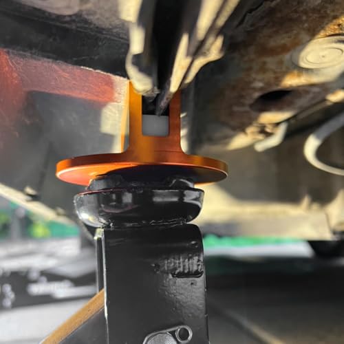 Universal Magnetic Jack Pad, 0.39" Width Slotted Jack Puck Pinch Weld Frame Rail Adapter Pad, Heavy Duty Aluminum Grooved Jacks Lift Pads Automotive Repair Accessories (Orange) - color: Orange