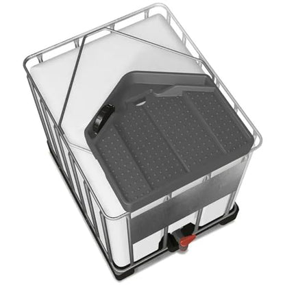 DENIOS® IBC Tote Funnel - Premium IBC Funnel chemically Resistant Polyethylene in Grey – 1x - Large Drain Opening (4.9in) - Made in USA - color: Grey