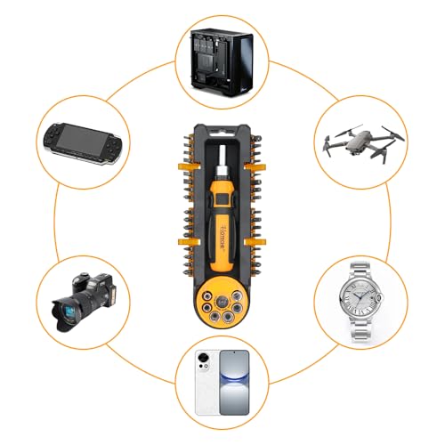 Hoteche 39Pcs Ratchet Screwdriver Set,DIY Ratchet Screwdriver Set, Multi Bit Magnetic Drive Set with Detachable Ratchet Handle, Portable Compact Repair Tool Kit for Furniture Computer Bicycle Gray