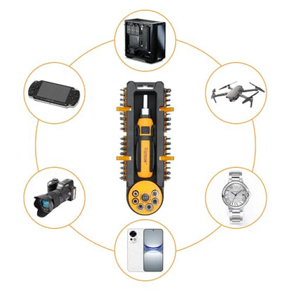 Hoteche 39Pcs Ratchet Screwdriver Set,DIY Ratchet Screwdriver Set, Multi Bit Magnetic Drive Set with Detachable Ratchet Handle, Portable Compact Repair Tool Kit for Furniture Computer Bicycle Gray