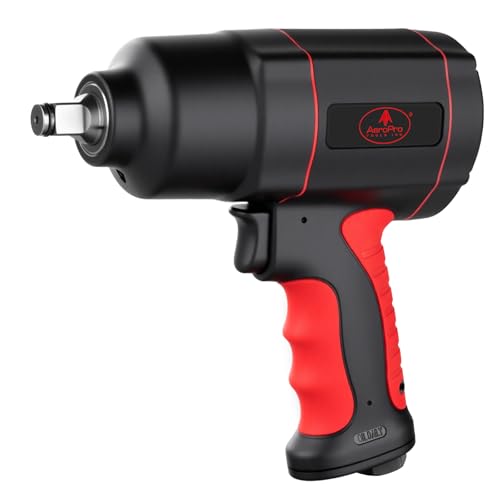 AEROPRO TOOLS 1/2-Inch Air Impact Wrench, Twin Hammer, 1200FT-LBS, 7500RPM, High Torque Pneumatic Impact Wrench, 1/2 Drive Air Impact Gun for Auto Repair, Tire Shop