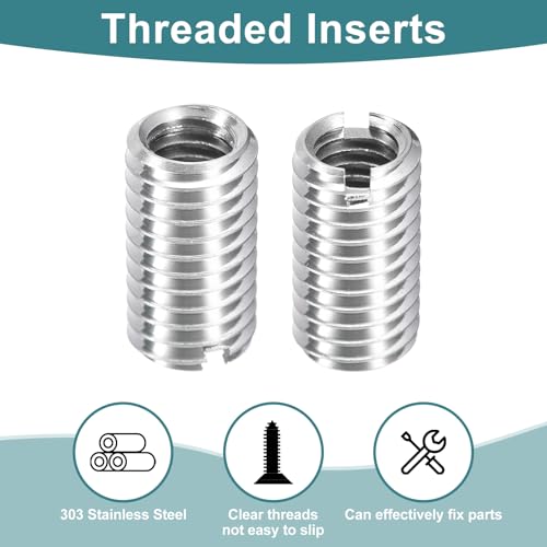 uxcell 10Pcs Threaded Inserts, M6-1x15 & M8-1.25x15 Stainless Steel 303 Screw Thread Sleeves Thread Repair Insert for Mechanical Equipment - size: M6-1x15 & M8-1.25x15mm