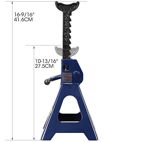 TCE AT82001U Torin Hydraulic Trolley Service/Floor Jack Combo with 2 Jack Stands, 2 Ton (4,000 lb) Capacity, Blue - size: 2 Ton