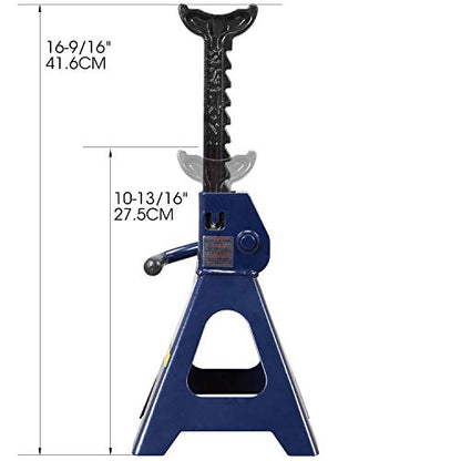TCE AT82001U Torin Hydraulic Trolley Service/Floor Jack Combo with 2 Jack Stands, 2 Ton (4,000 lb) Capacity, Blue - size: 2 Ton