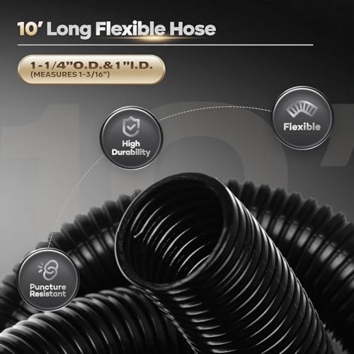 16.4 Ft Dust Collection Hose Kit with 5 Fittings Ultimatefor Woodworking Power Tools,Home Use and Wet/Dry Shop Vacuums - size: 16.4FT HOSE KITS