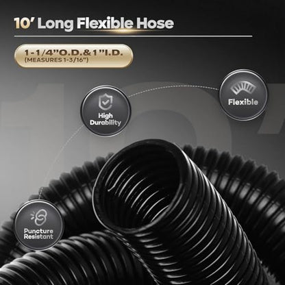 16.4 Ft Dust Collection Hose Kit with 5 Fittings Ultimatefor Woodworking Power Tools,Home Use and Wet/Dry Shop Vacuums - size: 16.4FT HOSE KITS