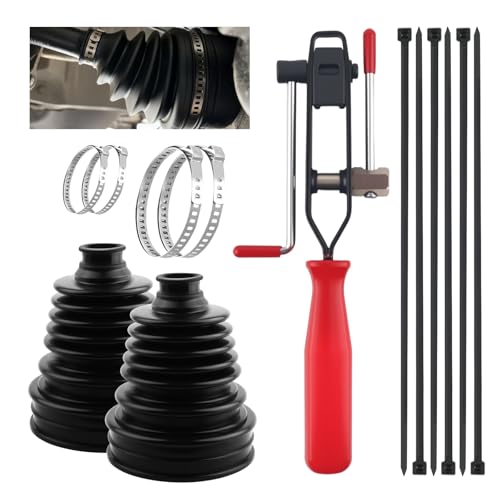 2PCS Thick Silicone Car CV Boot Repair Kit with CV Boot Clamp Tool for 2.42"/3.02"/3.52" Calibers,Cuttable CVs Axle Boots Repair Kit for Dust Protection,Upgraded CVs Joint Boots Kits