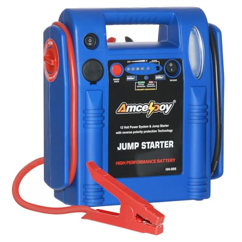 2000 Peak Amp Car Battery Jump Starter, 12V Booster for Up to 8.0L Gas & 8.0L Diesel Engines, Portable Jump Box with LED Light, USB & DC Ports
