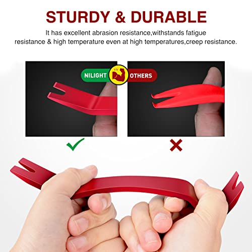 Nilight 40Pcs Auto Trim Removal Tool Set,Car Panel Audio Removal Tool, Clip Plier Upholstery Remover Removal Tool, Precision Hook and Pick Set,Car Film Scraper - color: Red, size: 40Pcs