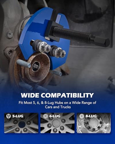 Orion Motor Tech Wheel Hub Removal Tool Kit, Wheel Bearing Hub Remover Tool Set Compatible with 5 6 8 Lug Hub Assemblies on Cars and Trucks, Wheel Hub Buster Puller with Carrying Case - color: Blue