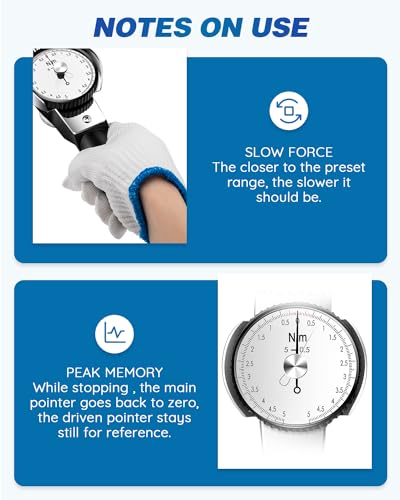 NEWTRY 0.5-5 N.m Torque Wrench with Sockets Set (4-14mm), Precision Torque Meter, 1/4 inch pound Dial Torque Force Tester