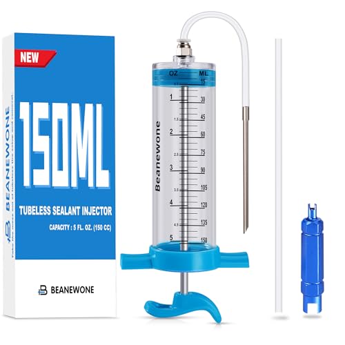 Tubeless Sealant Injector, 150ml Tire Sealant Injector for Stans Tubeless Sealant and Other NoTubes Tubeless Tire Sealant, and a Valve Core Remover Tool is Included Gratuitously