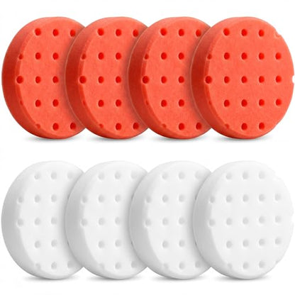 8 Pack 5 Inch Dual Action Polishing Pads Kit Buffing Pads 4 Orange 4 White Dimpled Surface Low Heat DA for Car Detailing Compounding Polishing Paint Correction Finishing