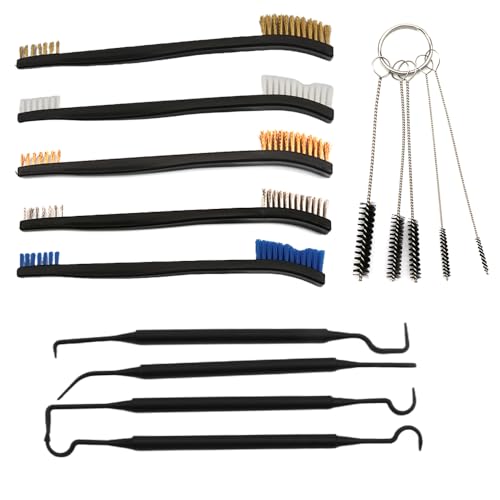 Throttle Body Cleaner Kit, 14 Pack Carburetor Cleaning Set, Torch Tip Carb Dirt Remove Cleaner Set for Lawnmower Motorcycle ATV Chainsaw Tools, Silver and Black