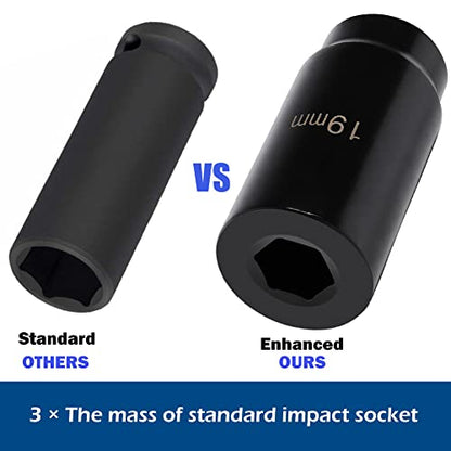 77080 Harmonic Balancer Socket Tool 19mm Fits for Honda Use with 1/2" drive & 50mm Crank Pulley Wrench Holder Crankshaft Pulley Removal Tool Fits for Honda Acura