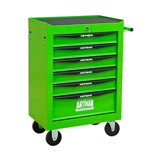 6 Drawer Rolling Tool Chest on Wheels,Multifunctional Mobile Metal Tool Cart,Drawers Rolling Trolley Organizer Tool Storage Box for Repair Shop,Warehouse,Garage,Workshop(6 Drawers-30.5"H-Green) - color: Green, size: 6 Drawers 20.9"Wx13"Dx30.5"H