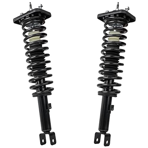 Detroit Axle - Rear Struts for 1999-2000 Chrysler Cirrus Dodge Stratus Plymouth Breeze, w/Coil Spring Replacement Suspension Quick Install Ready Shocks Assembly - size: 171311 x2/PAIR