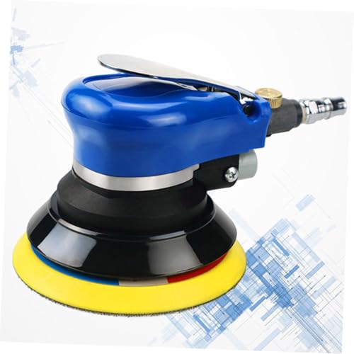 Lurrose 5 Inch Pneumatic Car Polishing Machine Dual-Action Wax Polisher with Wrench for Automotive and Furniture Detailing 1 Set US Plug