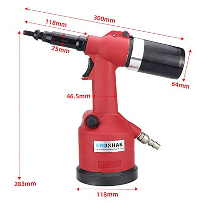 Industrial Hydraulic Pneumatic Riveter Automatic Air Rivet Nut Gun Tool Setting Kit Rivnut Riveting，with Metric & SAE Mandrels (8 Size) - color: Hydraulic Rivet Nut Tool