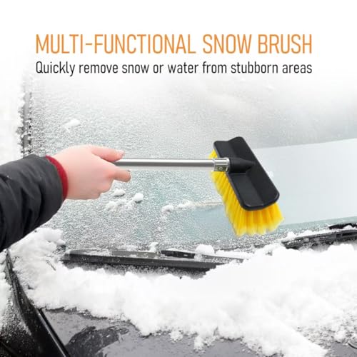 Car Wash Brush with 55" Long Handle | Car Wash 10" Dip Soft Brush | No Scratch Soft Bristle Brush for Car, RV, Boat, Solar Panel, House Siding, Snow, Floors Washing - size: 10"