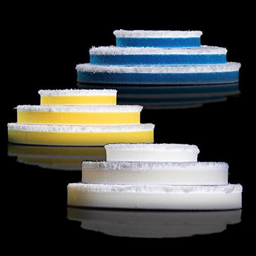 Rupes D-A COARSE FINE, Ultra-FINE Microfibre PAD in Various Sizes for Your CAR POLISHING (80mm, Coarse Blue) - color: Blue, size: 80 mm.